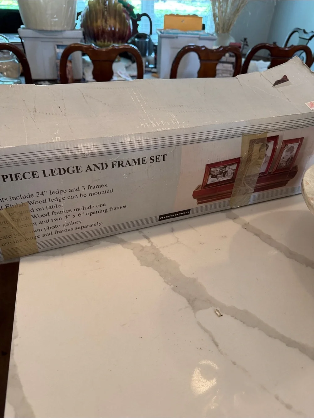 Melannco 4 piece Walnut Wood Ledge and Frame Set - Walnut